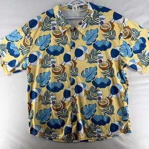 1114 XL Kansas City Royals Miller Lite Hawaiian Tropical Beach Polo Shirt